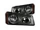 Crystal Headlights; Black Housing; Clear Lens (03-06 Silverado 3500 HD)