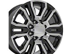 CV70B Black Machined 8-Lug Wheel; 20x8.5; 47mm Offset (20-25 Silverado 3500 HD SRW)