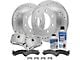 Drilled and Slotted 8-Lug Brake Rotor, Pad, Caliper, Brake Fluid and Cleaner Kit; Front (07-10 Silverado 3500 HD SRW)