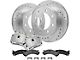 Drilled and Slotted 8-Lug Brake Rotor, Pad and Caliper Kit; Front (07-10 Silverado 3500 HD SRW)