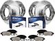 Drilled and Slotted 8-Lug Brake Rotor and Pad Kit; Front and Rear (07-10 Silverado 3500 HD SRW)