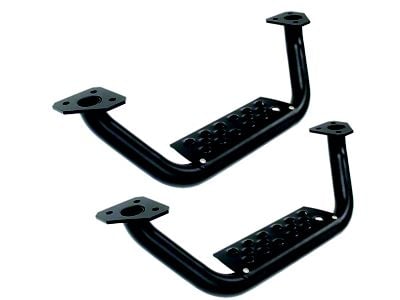 Go Rhino Drop Steps for Dominator D6 Side Steps Only; Textured Black (07-25 Silverado 3500 HD Crew Cab)