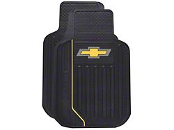 Elite Series Front Floor Mats with Gold Bowtie Logo; Black (Universal; Some Adaptation May Be Required)