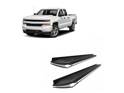 Exceed Running Boards; Black (07-19 Silverado 3500 HD Double Cab)