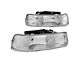 Factory Style Headlights; Chrome Housing; Clear Lens (01-02 Silverado 3500 HD)