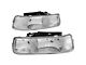 Factory Style Headlights; Chrome Housing; Clear Lens (01-02 Silverado 3500 HD)