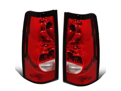 Factory Style Tail Lights; Chrome Housing; Red Lens (03-06 Silverado 3500 HD SRW)