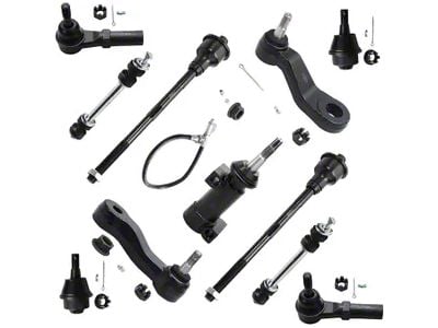 Front Lower Ball Joints with 3-Groove Pitman Arm, Idler Arm, Sway Bar Links and Tie Rods (07-10 Silverado 3500 HD w/o Frame Bracket & Rack & Pinion Steering)