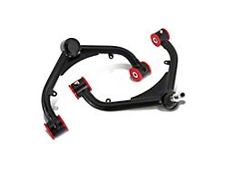 Front Upper Control Arms for 2 to 4-Inch Lift; Black/Red (01-10 Silverado 3500 HD)