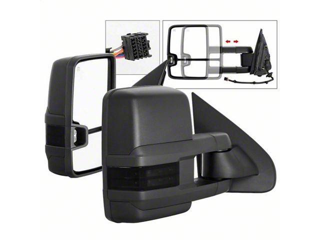 G2 Powered Heated Telescoping Mirrors with Smoked LED Turn Signals (14-16 Silverado 3500 HD)