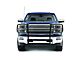 Grille Guard with 5.30-Inch Black Round Flood LED Lights; Black (15-19 Silverado 3500 HD)