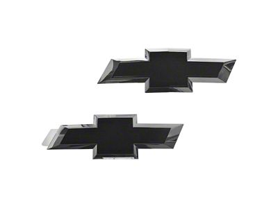 Grille and Tailgate Mounted Emblems; Black (15-17 Silverado 3500 HD)