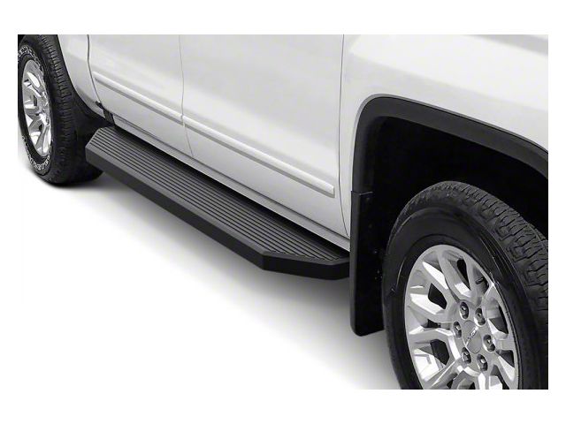 H-Style Running Boards; Black (20-24 Silverado 3500 HD Regular Cab)