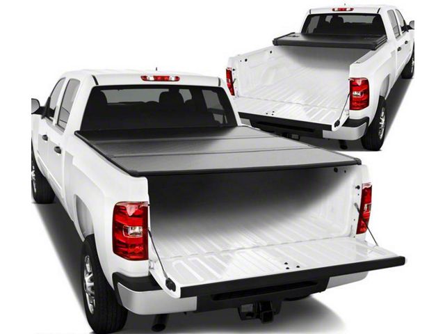 Hard Tri-Fold Style Tonneau Cover; Black (07-14 Silverado 3500 HD w/ 6.50-Foot Standard Box)