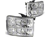 Headights with Clear Corners; Chrome Housing; Clear Lens (07-14 Silverado 3500 HD)