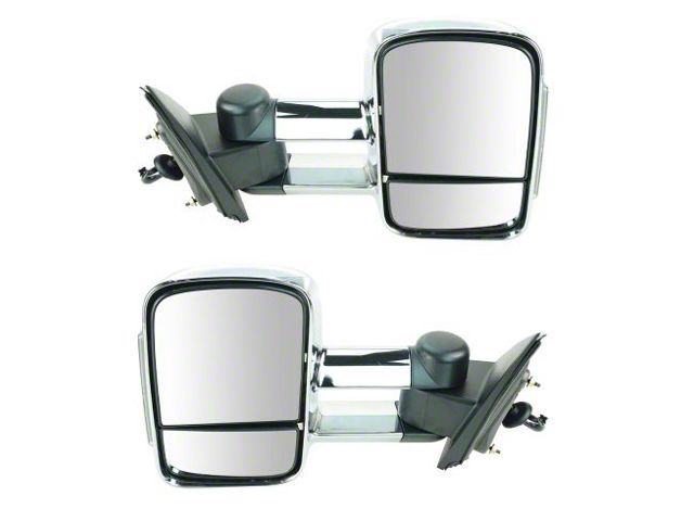 Heated Manual Towing Mirrors; Chrome (15-19 Silverado 3500 HD)