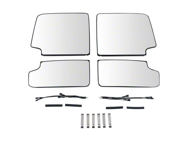 Heated Upper and Lower Towing Mirror Glass; Driver and Passenger Side (15-18 Silverado 3500 HD)