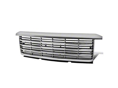 Horizontal Slat Upper Replacement Grille; Chrome (15-19 Silverado 3500 HD)