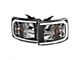 LED C-Bar Factory Style Headlights; Matte Black Housing; Clear Lens (07-14 Silverado 3500 HD)