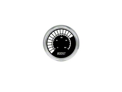 LED Digital Boost Gauge with Chrome Bezel; 2-1/16-Inch; White; 0-60 PSI (Universal; Some Adaptation May Be Required)