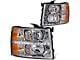 LED DRL Headlights with Amber Corner Lights; Chrome Housing; Clear Lens (07-14 Silverado 3500 HD)