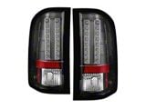 LED Tail Lights; Black Housing; Clear Lens (07-14 Silverado 3500 HD)