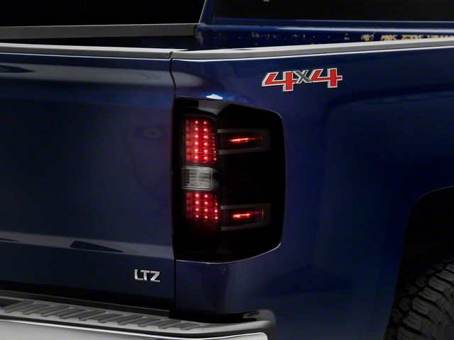 LED Tail Lights; Black Housing; Clear Lens (15-19 Silverado 3500 HD w/ Factory Halogen Tail Lights)