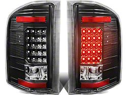 LED Tail Lights; Black Housing; Clear Lens (07-14 Silverado 3500 HD)