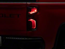 LED Tail Lights; Black Housing; Red/Clear Lens (20-23 Silverado 3500 HD w/ Factory Halogen Tail Lights)