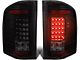 LED Tail Lights; Black Housing; Smoked Lens (07-14 Silverado 3500 HD)