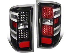 LED Tail Lights; Black Housing; Clear Lens (15-19 Silverado 3500 HD w/ Factory Halogen Tail Lights)