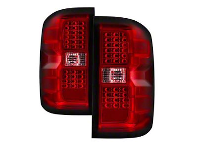LED Tail Lights; Chrome Housing; Clear Lens (15-19 Silverado 3500 HD w/ Factory Halogen Tail Lights)