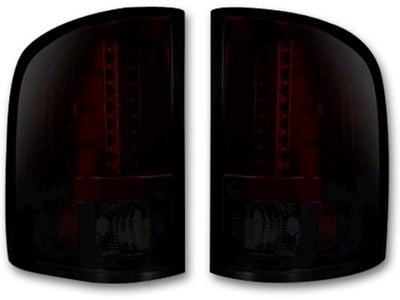 LED Tail Lights; Chrome Housing; Red Smoked Lens (07-14 Silverado 3500 HD)