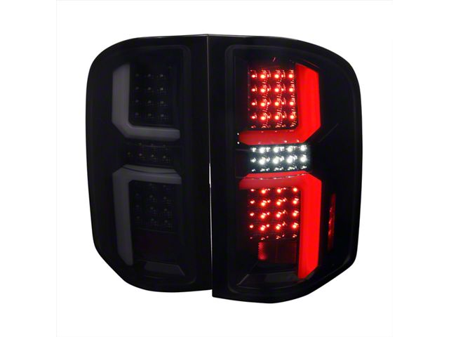 LED Tail Lights; Gloss Black Housing; Dark Smoked Lens (07-14 Silverado 3500 HD)