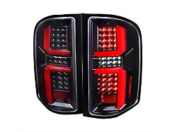 LED Tail Lights; Jet Black Housing; Clear Lens (07-14 Silverado 3500 HD)