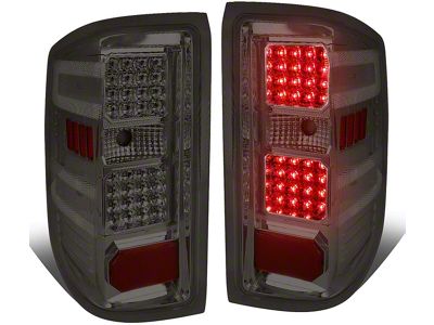 LED Tail Lights; Chrome Housing; Smoked Lens (15-19 Silverado 3500 HD w/ Factory Halogen Tail Lights)