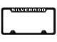 Silverado Laser Etched License Plate Frame; Black (Universal; Some Adaptation May Be Required)