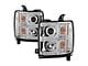 Light Bar DRL Projector Headlights; Chrome Housing; Clear Lens (15-19 Silverado 3500 HD)