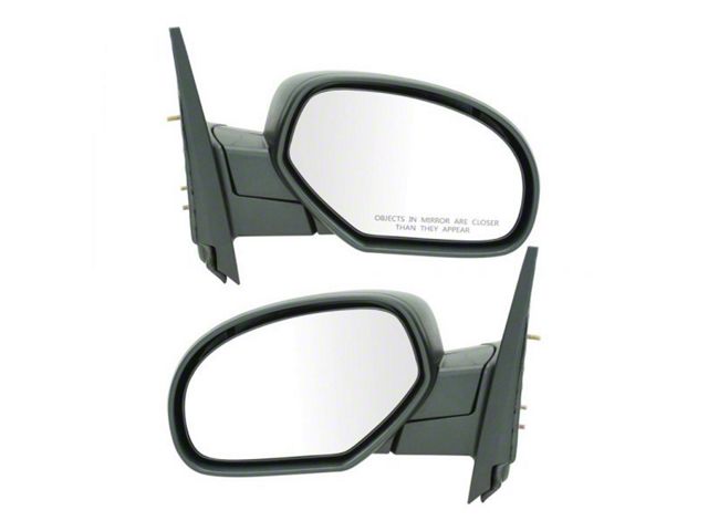 Manual Mirrors; Textured Black (07-13 Silverado 3500 HD)