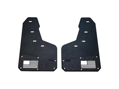 Merica Mud Flaps; Rear; White (15-19 Silverado 3500 HD SRW)