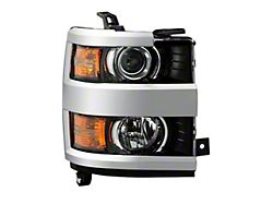 OE Style Headlight; Black Housing; Clear Lens; Passenger Side (15-19 Silverado 3500 HD w/ Factory Halogen Headlights)