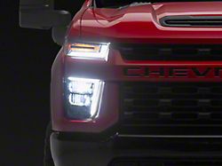 OE Style Headlights; Black Housing; Clear Lens (20-23 Silverado 3500 HD w/ Factory LED Headlights)