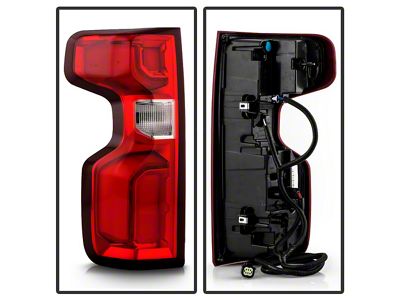 OEM Style Tail Light; Black Housing; Red/Clear Lens; Driver Side (20-23 Silverado 3500 HD w/ Factory LED Tail Lights)