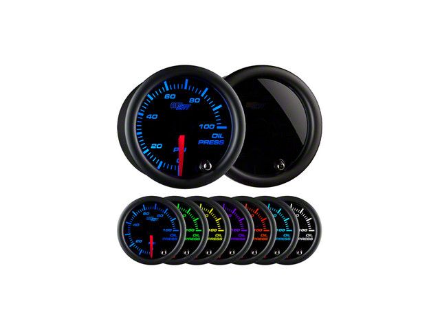 Oil Pressure Gauge; Tinted 7 Color (Universal; Some Adaptation May Be Required)