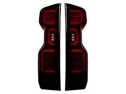 OLED Tail Lights; Black Housing; Red Smoked Lens (20-23 Silverado 3500 HD w/ Factory LED Tail Lights)