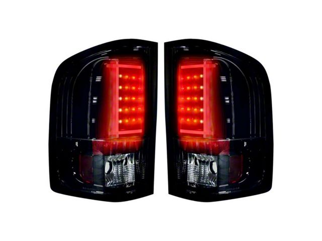 OLED Tail Lights; Chrome Housing; Red Lens (07-14 Silverado 3500 HD)
