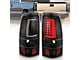 Plank Style LED Tail Lights; Black Housing; Clear Lens (01-02 Silverado 3500 HD SRW)