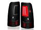 Plank Style LED Tail Lights; Black Housing; Smoked Lens (03-06 Silverado 3500 HD SRW)