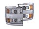 Plank Style Switchback Projector Headlights; Chrome Housing; Clear Lens (15-19 Silverado 3500 HD)