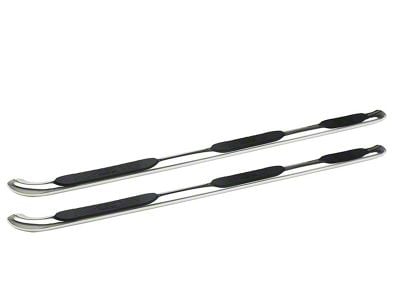 Platinum 4-Inch Wheel-to-Wheel Oval Side Step Bars; Stainless Steel (15-19 Silverado 3500 HD Crew Cab w/ 8-Foot Long Box)